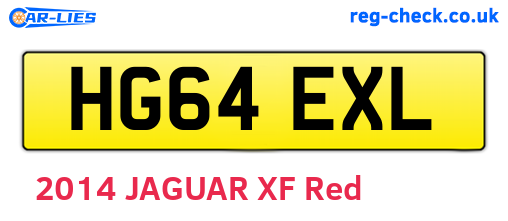 HG64EXL are the vehicle registration plates.