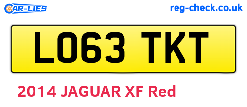 LO63TKT are the vehicle registration plates.