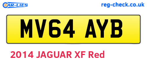 MV64AYB are the vehicle registration plates.