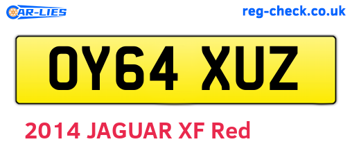 OY64XUZ are the vehicle registration plates.