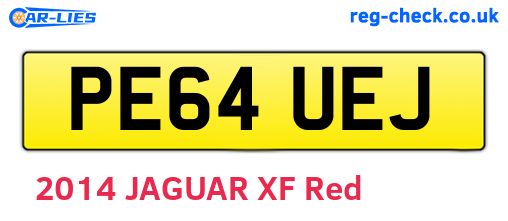 PE64UEJ are the vehicle registration plates.