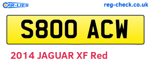 S800ACW are the vehicle registration plates.