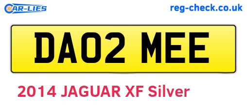 DA02MEE are the vehicle registration plates.
