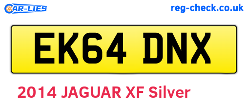 EK64DNX are the vehicle registration plates.