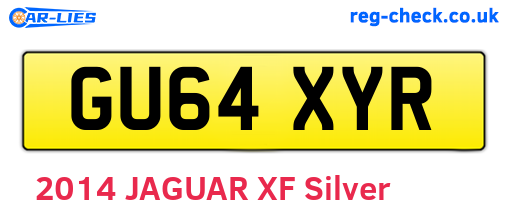 GU64XYR are the vehicle registration plates.