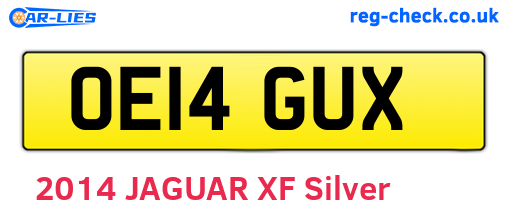 OE14GUX are the vehicle registration plates.
