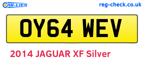 OY64WEV are the vehicle registration plates.