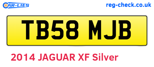 TB58MJB are the vehicle registration plates.