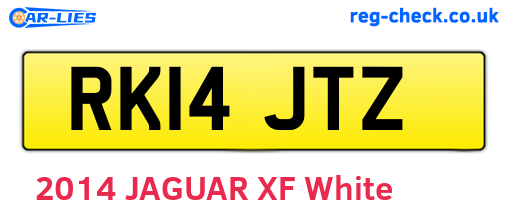 RK14JTZ are the vehicle registration plates.