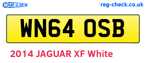 WN64OSB are the vehicle registration plates.