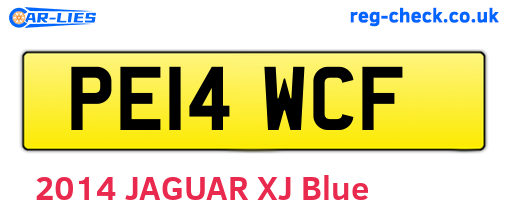 PE14WCF are the vehicle registration plates.