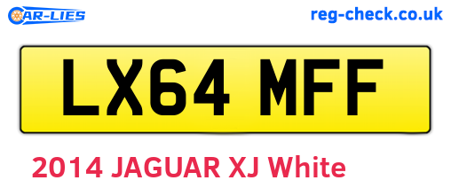 LX64MFF are the vehicle registration plates.