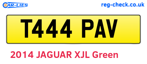 T444PAV are the vehicle registration plates.