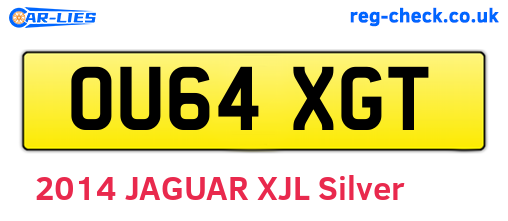 OU64XGT are the vehicle registration plates.