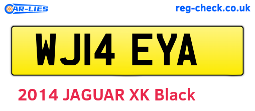 WJ14EYA are the vehicle registration plates.