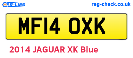 MF14OXK are the vehicle registration plates.