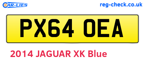 PX64OEA are the vehicle registration plates.