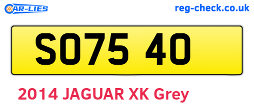 SO7540 are the vehicle registration plates.