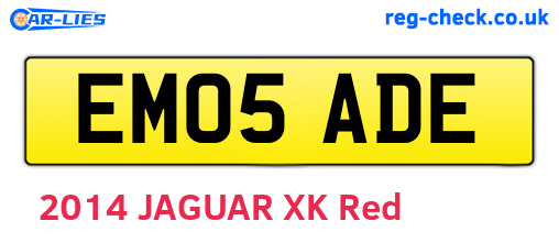 EM05ADE are the vehicle registration plates.
