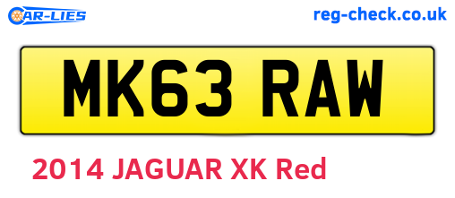 MK63RAW are the vehicle registration plates.