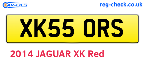 XK55ORS are the vehicle registration plates.