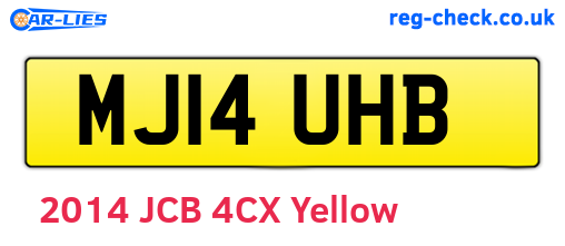 MJ14UHB are the vehicle registration plates.