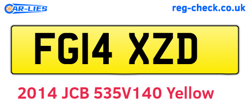 FG14XZD are the vehicle registration plates.
