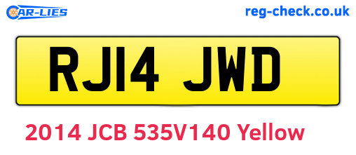RJ14JWD are the vehicle registration plates.