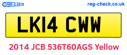LK14CWW are the vehicle registration plates.