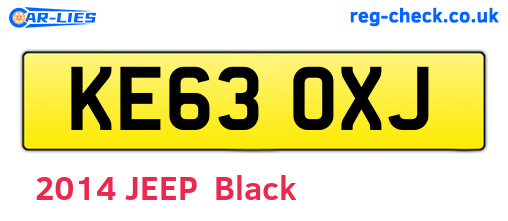 KE63OXJ are the vehicle registration plates.