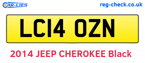LC14OZN are the vehicle registration plates.
