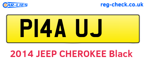 P14AUJ are the vehicle registration plates.