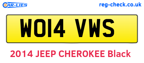 WO14VWS are the vehicle registration plates.