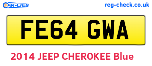 FE64GWA are the vehicle registration plates.