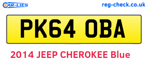 PK64OBA are the vehicle registration plates.