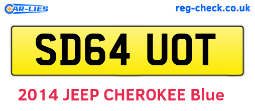 SD64UOT are the vehicle registration plates.