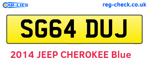 SG64DUJ are the vehicle registration plates.