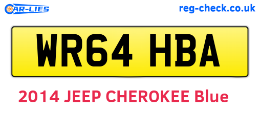 WR64HBA are the vehicle registration plates.