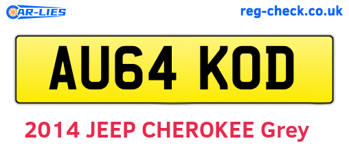 AU64KOD are the vehicle registration plates.