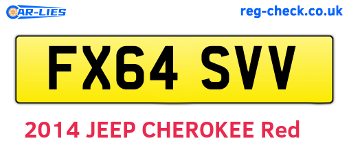 FX64SVV are the vehicle registration plates.