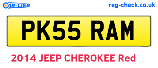 PK55RAM are the vehicle registration plates.