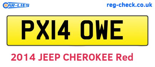 PX14OWE are the vehicle registration plates.