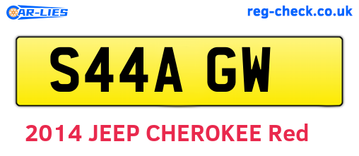 S44AGW are the vehicle registration plates.