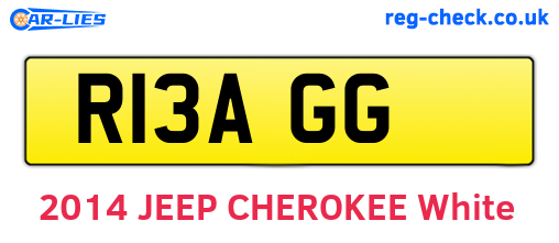 R13AGG are the vehicle registration plates.