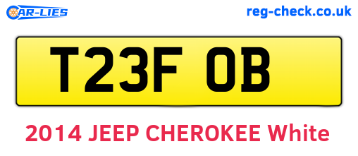 T23FOB are the vehicle registration plates.