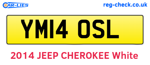 YM14OSL are the vehicle registration plates.
