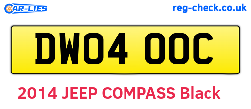 DW04OOC are the vehicle registration plates.