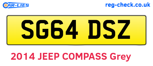 SG64DSZ are the vehicle registration plates.