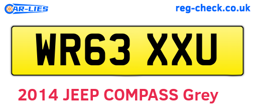WR63XXU are the vehicle registration plates.