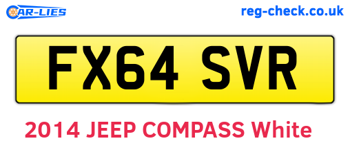 FX64SVR are the vehicle registration plates.